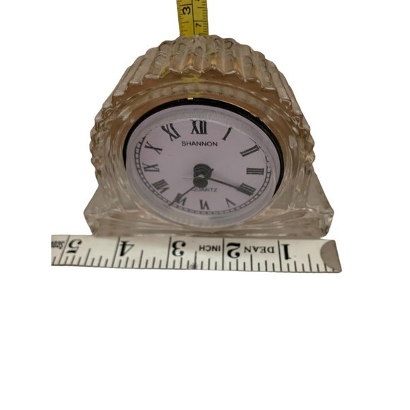 Vintage Shannon Designs of Ireland Crystal Battery Quartz Mantel Clock - Working - Picture 2 of 8
